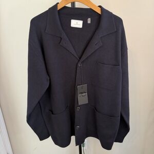 7 Diamonds Breckenridge Mens XL Navy Blue Knit Cardigan Sweater Jacket SWM-8706